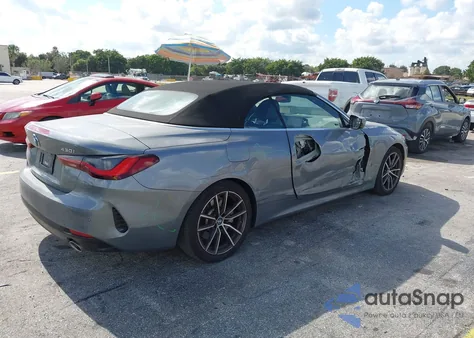 2025 BMW 430I из США, поврежденный, VIN WBA33DB02SCT15972